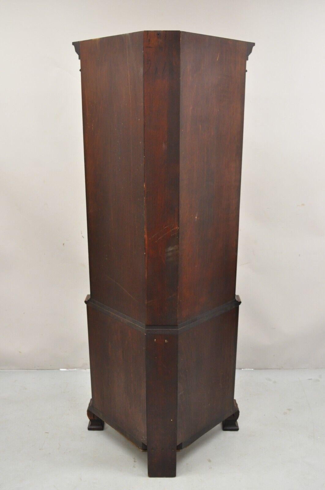 Vintage Georgian Style Mahogany Corner Cabinet China Cabinet with Glass Door For Sale 5