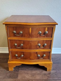 Vintage Georgian Style Yew Wood Bedside Chest