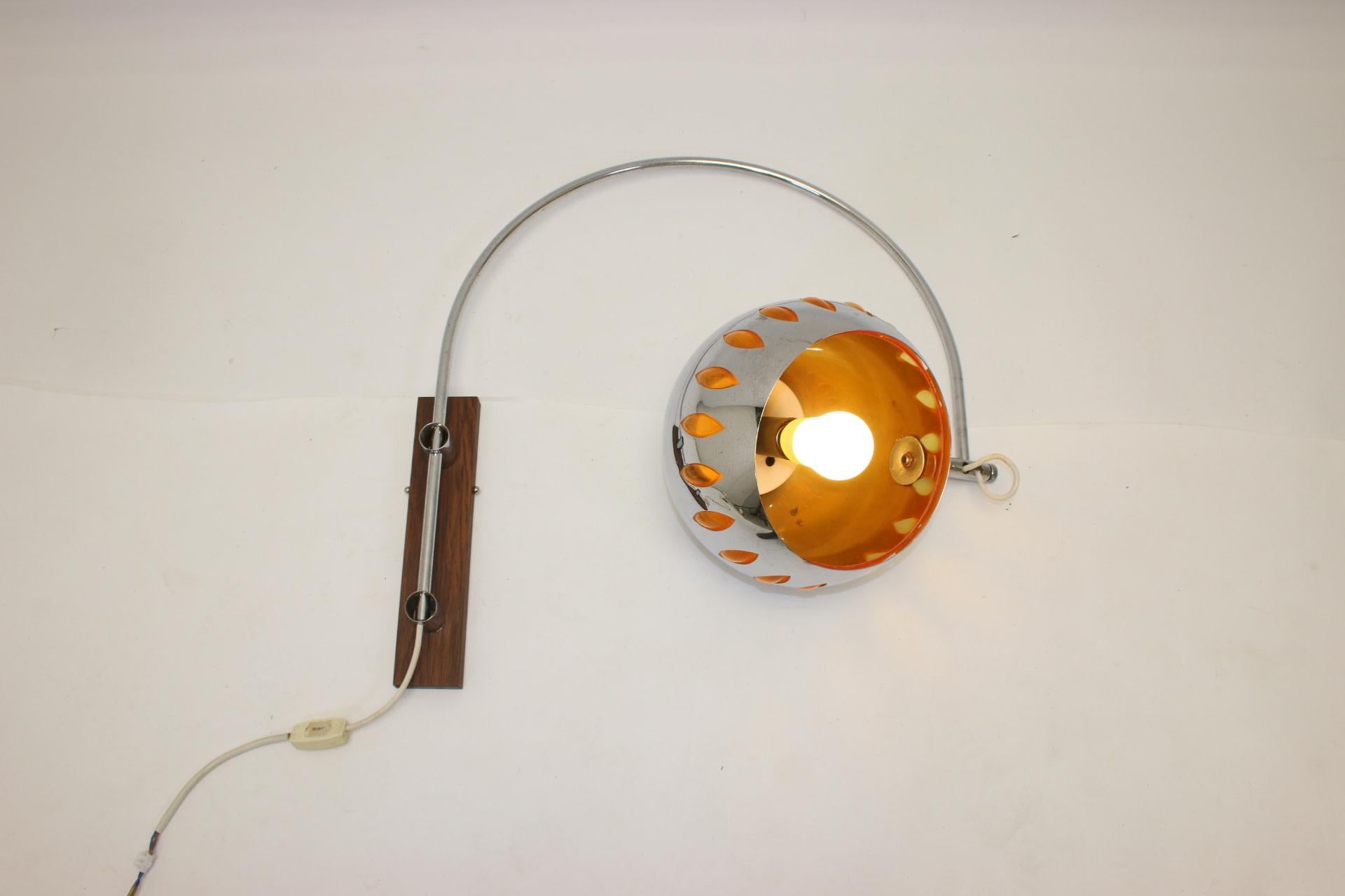 Dutch Vintage Gepo Amsterdam Chrome Wall Sconce Lamp, 1960s