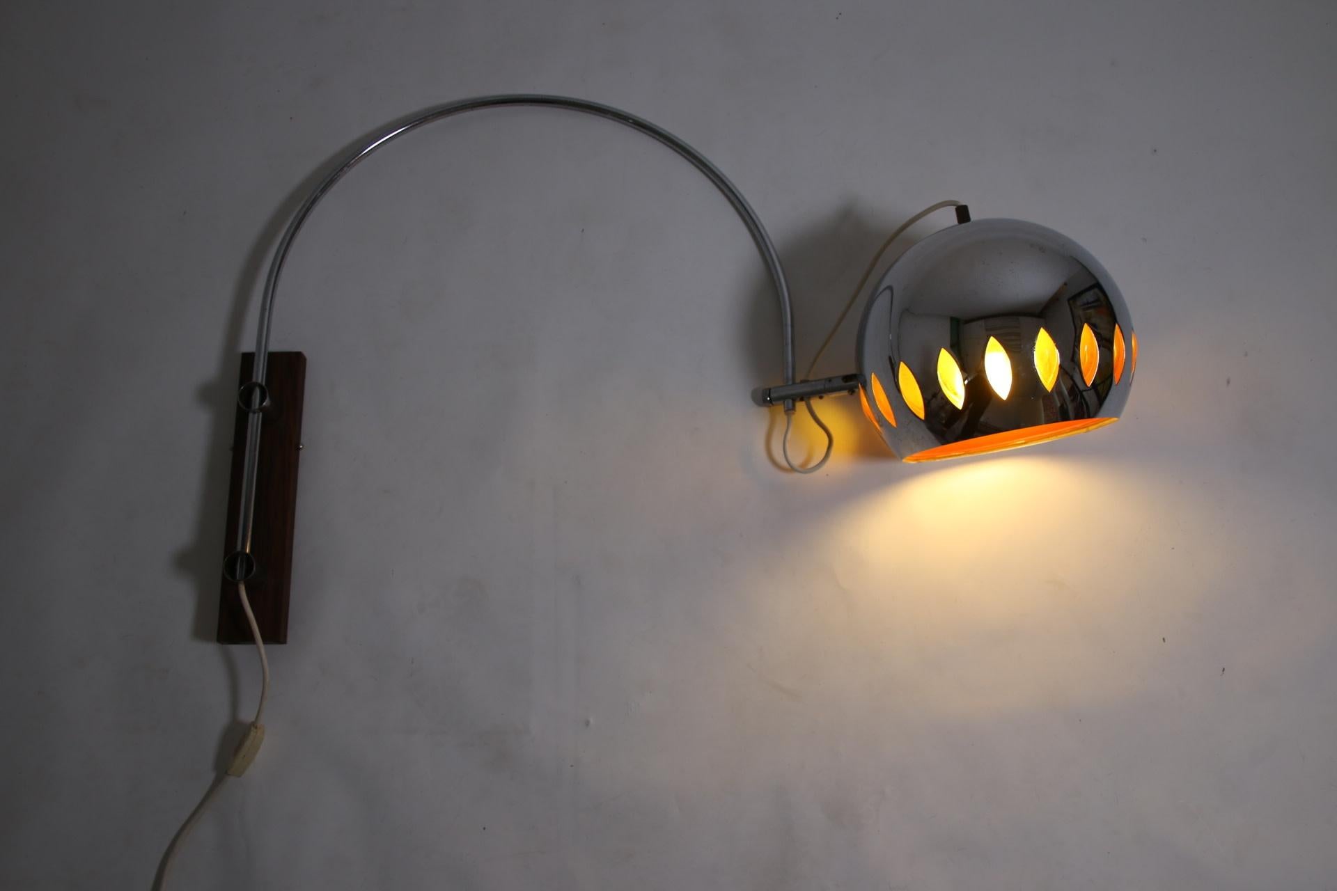 20th Century Vintage Gepo Amsterdam Chrome Wall Sconce Lamp, 1960s