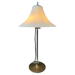Vintage GEPO Space Age Table Lamp in White Acrylic Shade and Chrome, Mid Century