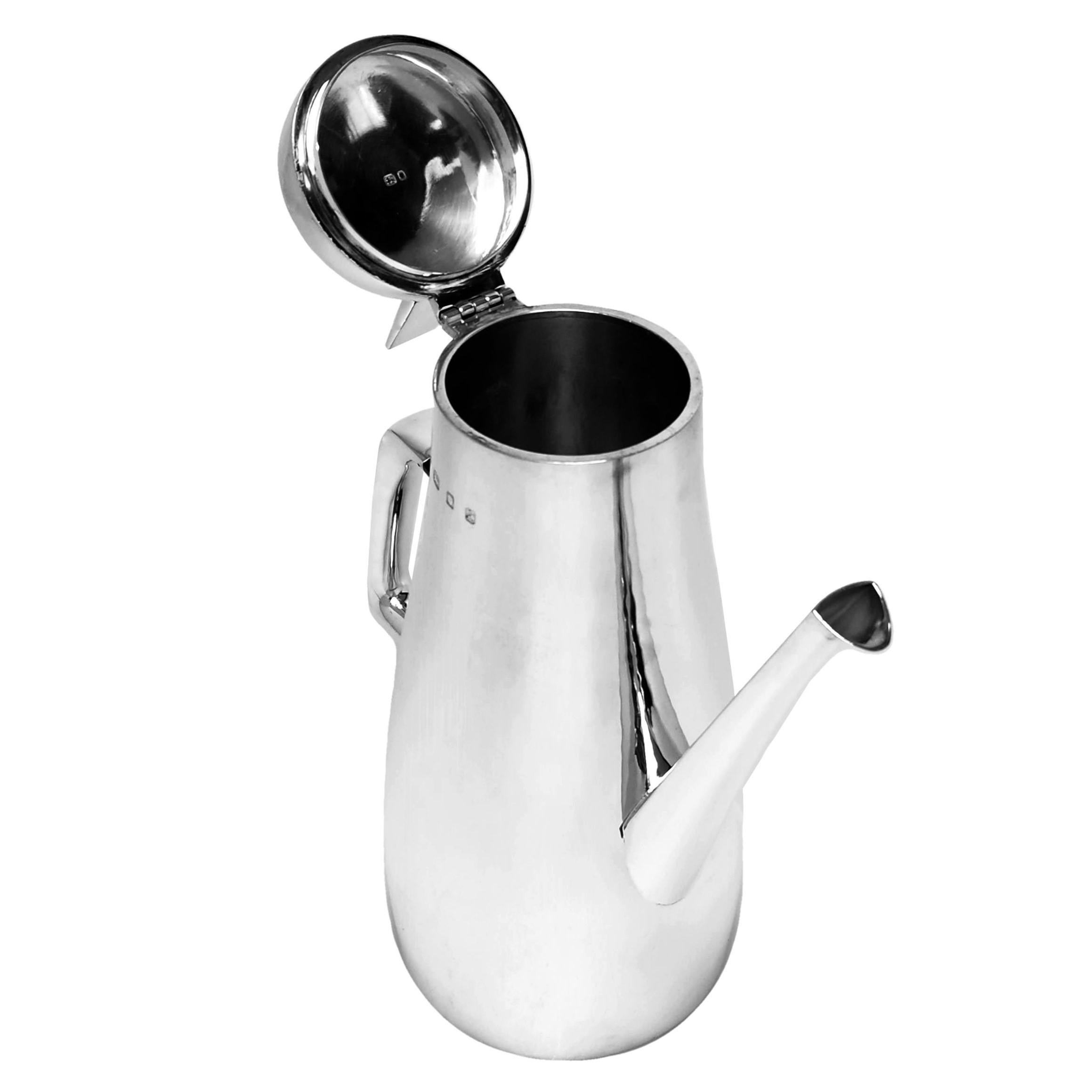 20th Century Vintage Gerald Benney Sterling Silver Coffee Pot on Stand, 1965 For Sale