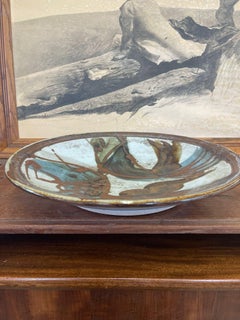 Vintage Gerald Newcomb Studio Pottery Plate Abstract. Hand Painted