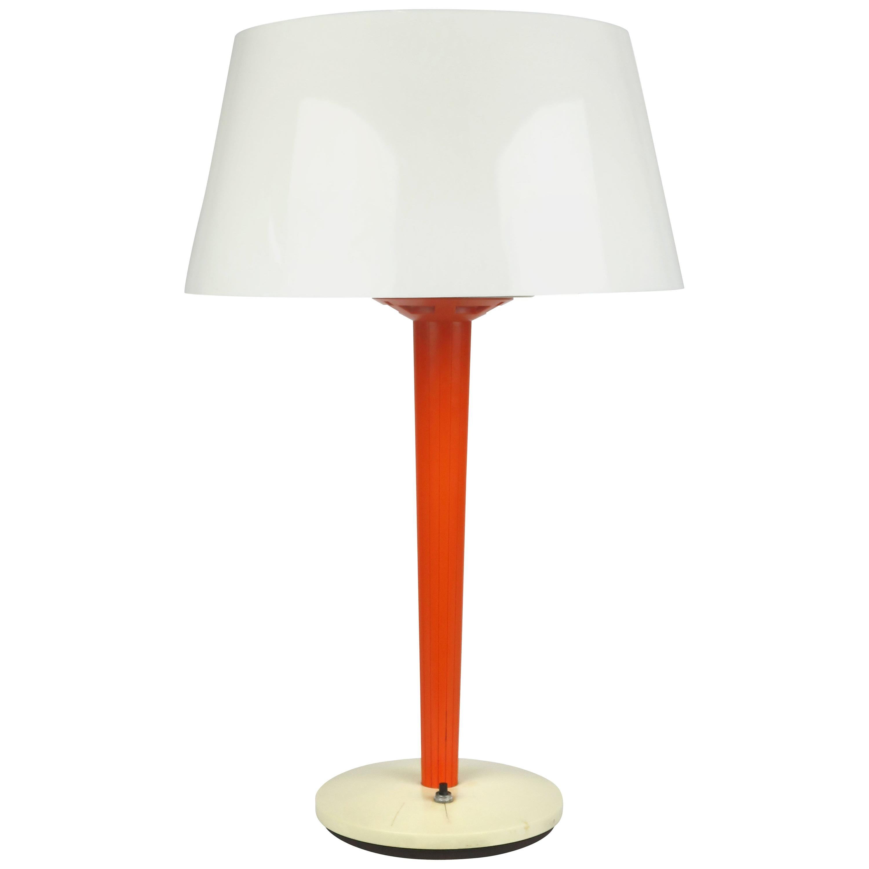 Vintage Gerald Thurston For Lightolier Orange Table Lamp