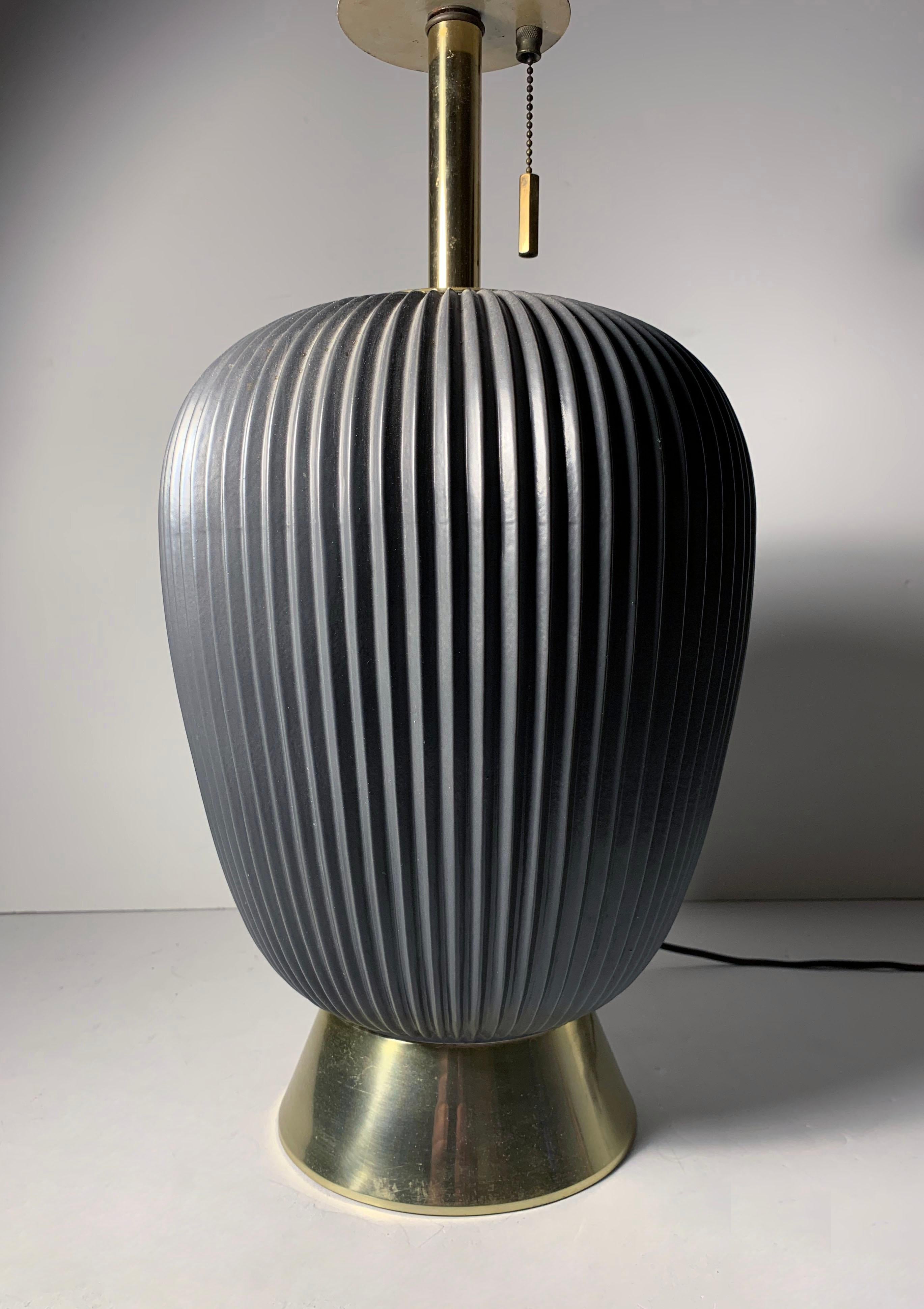 Américain Lampe de bureau vintage gris foncé Gerald Thurston pour Lightolier « Studio Porcelains » en vente