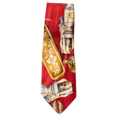 Vintage Gerani 100% silk tie with particular designs 