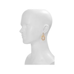 Vintage Gerard Yosca Gold Tone Hoop Earrings with Diamante, Circa 1990