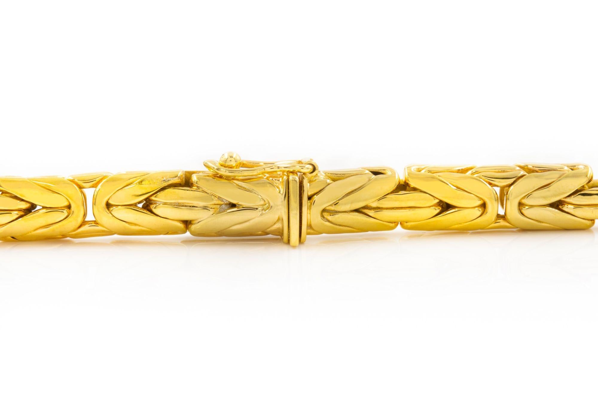 XXIe siècle et contemporain Collier byzantin vintage allemand tissé en or jaune 18 carats en vente