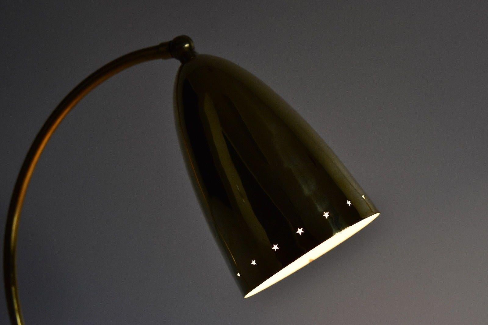 Vintage German 1950s Stilnovo Style Brass Table Lamp 5