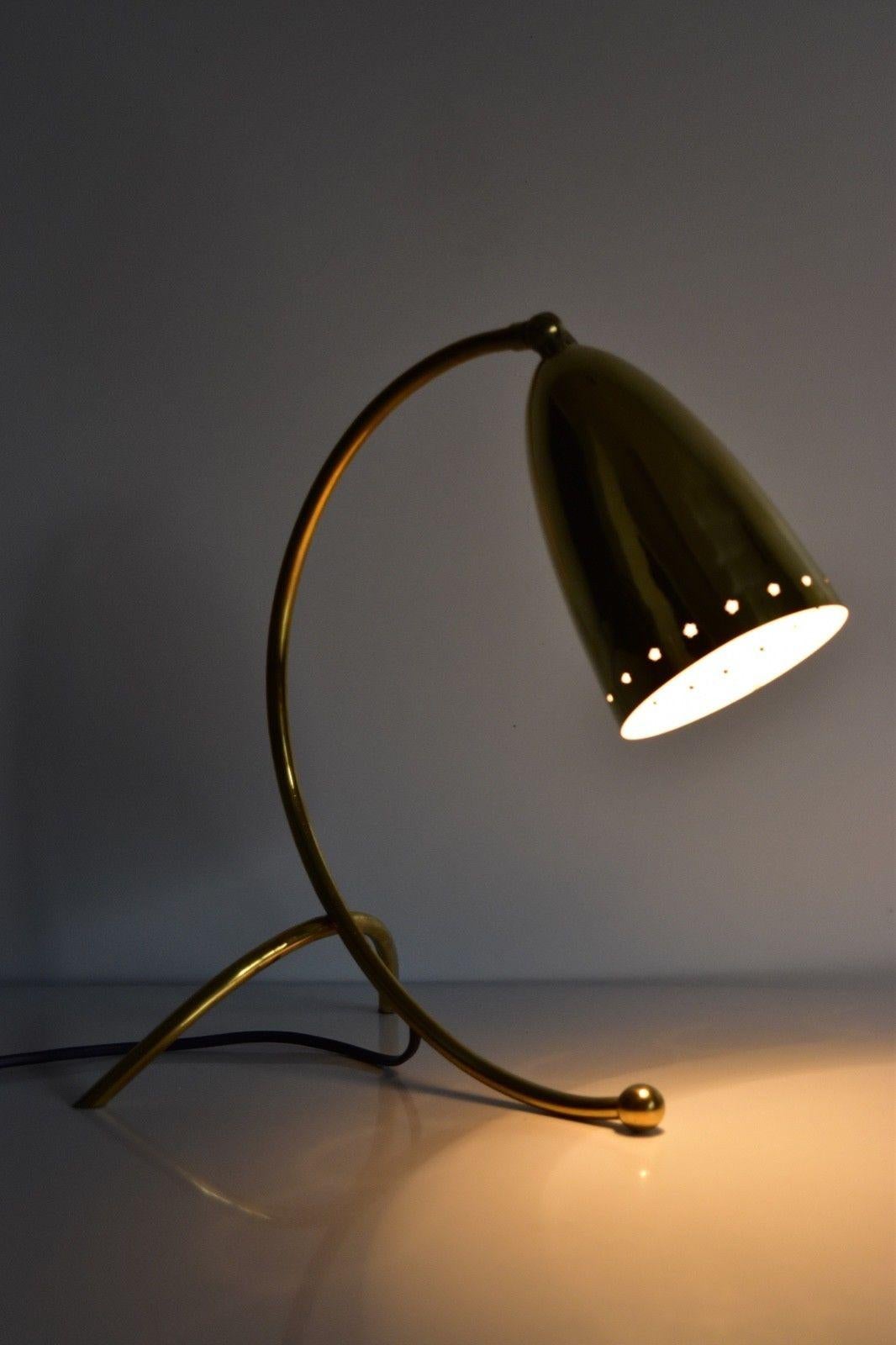 Vintage German 1950s Stilnovo Style Brass Table Lamp 7