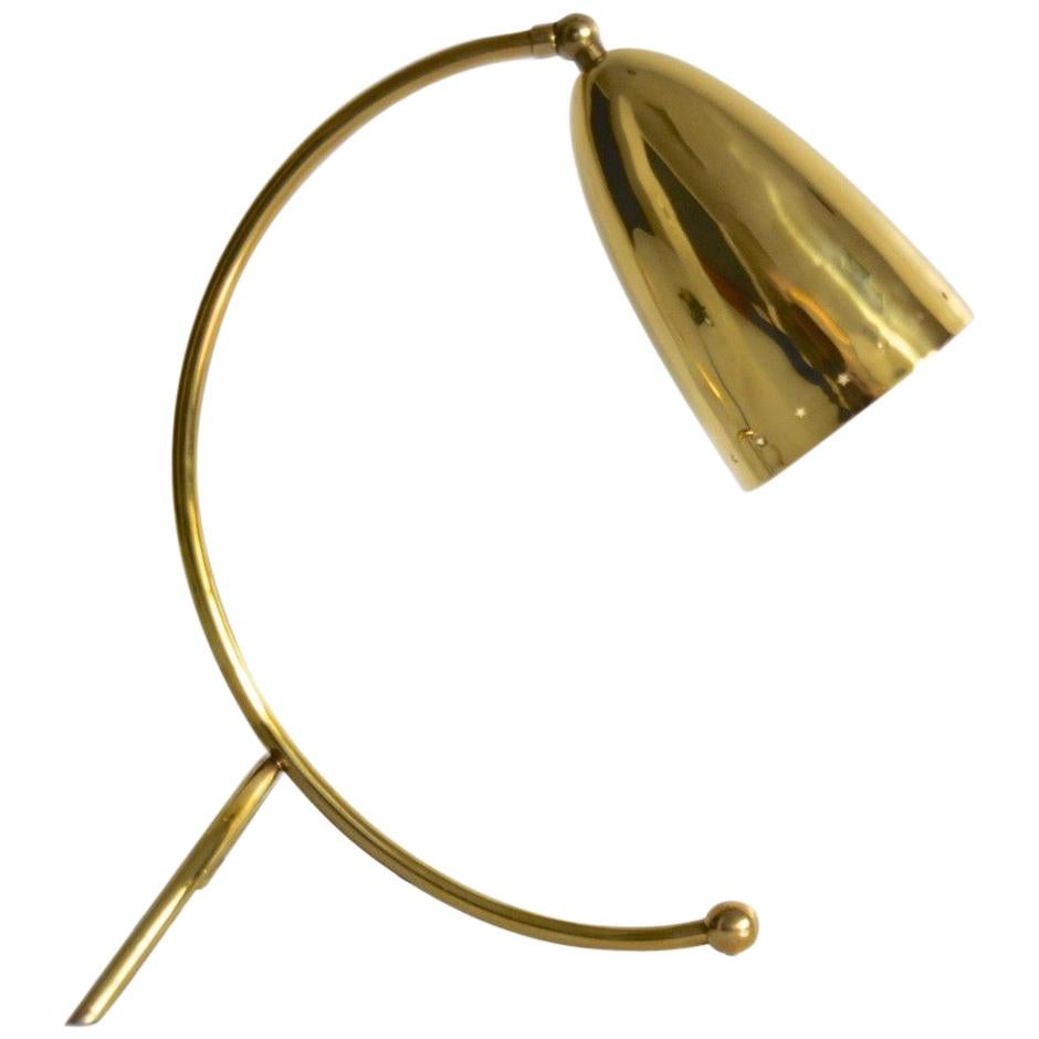 Vintage German 1950s Stilnovo Style Brass Table Lamp