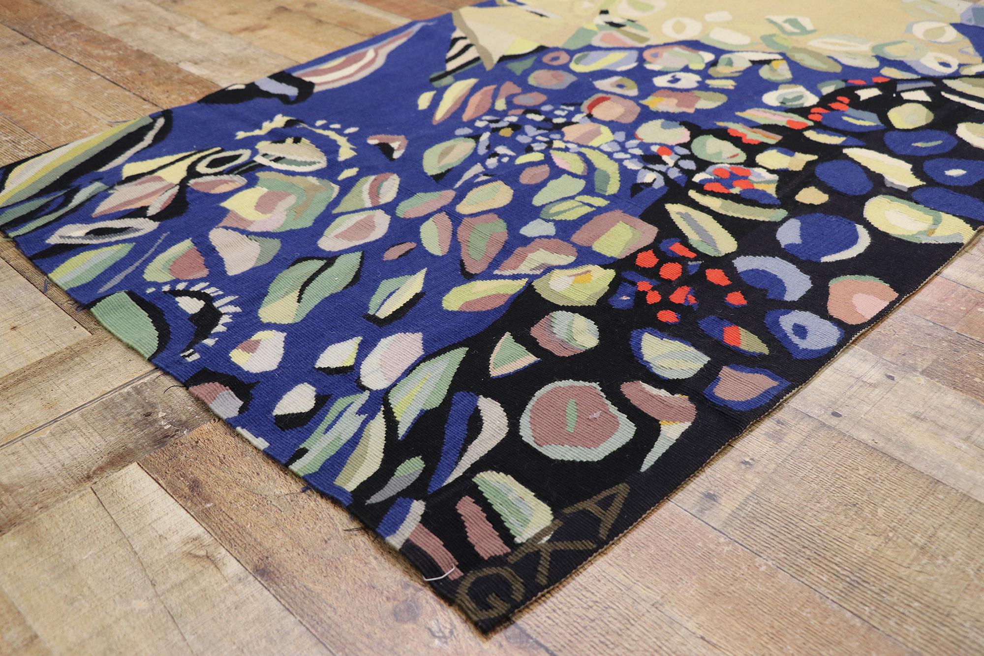 Wool Vintage German Alice Koch-Gierlichs Tapestry with Abstract Expressionist Style For Sale