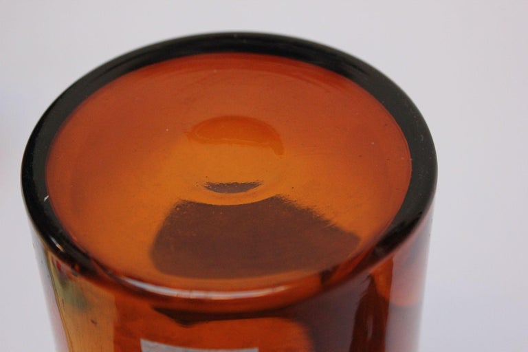 Vintage German Amber Glass "Amylum Tritici" Apothecary Bottle For Sale ...