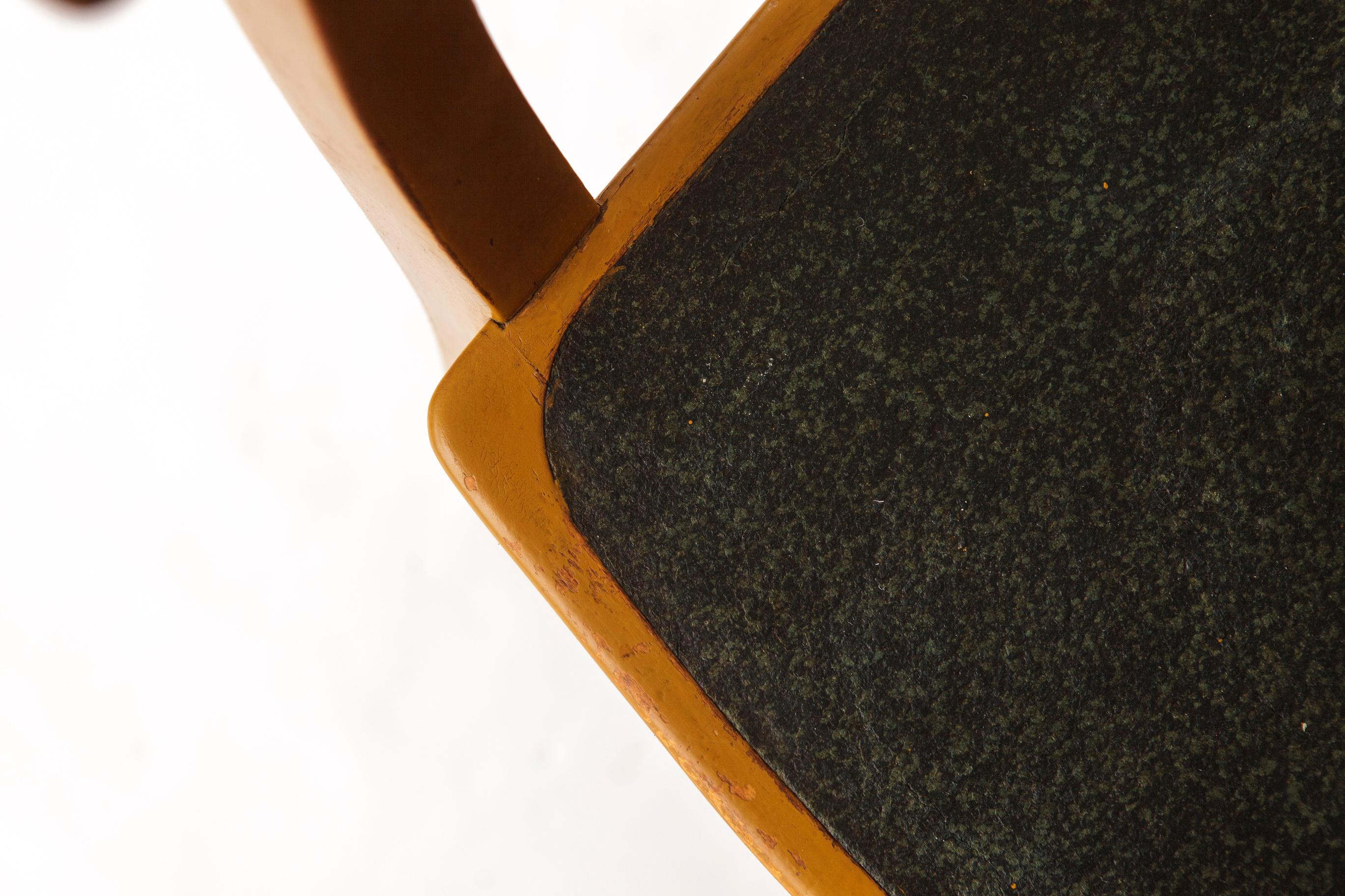 Mid-Century moderno Poltrona tedesca d'epoca - Anni '50 - Giallo senape e verde - Stile metà secolo in vendita