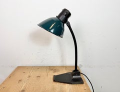 Vintage German Bauhaus Petrol Enamel Table Lamp from Schaco, 1930s