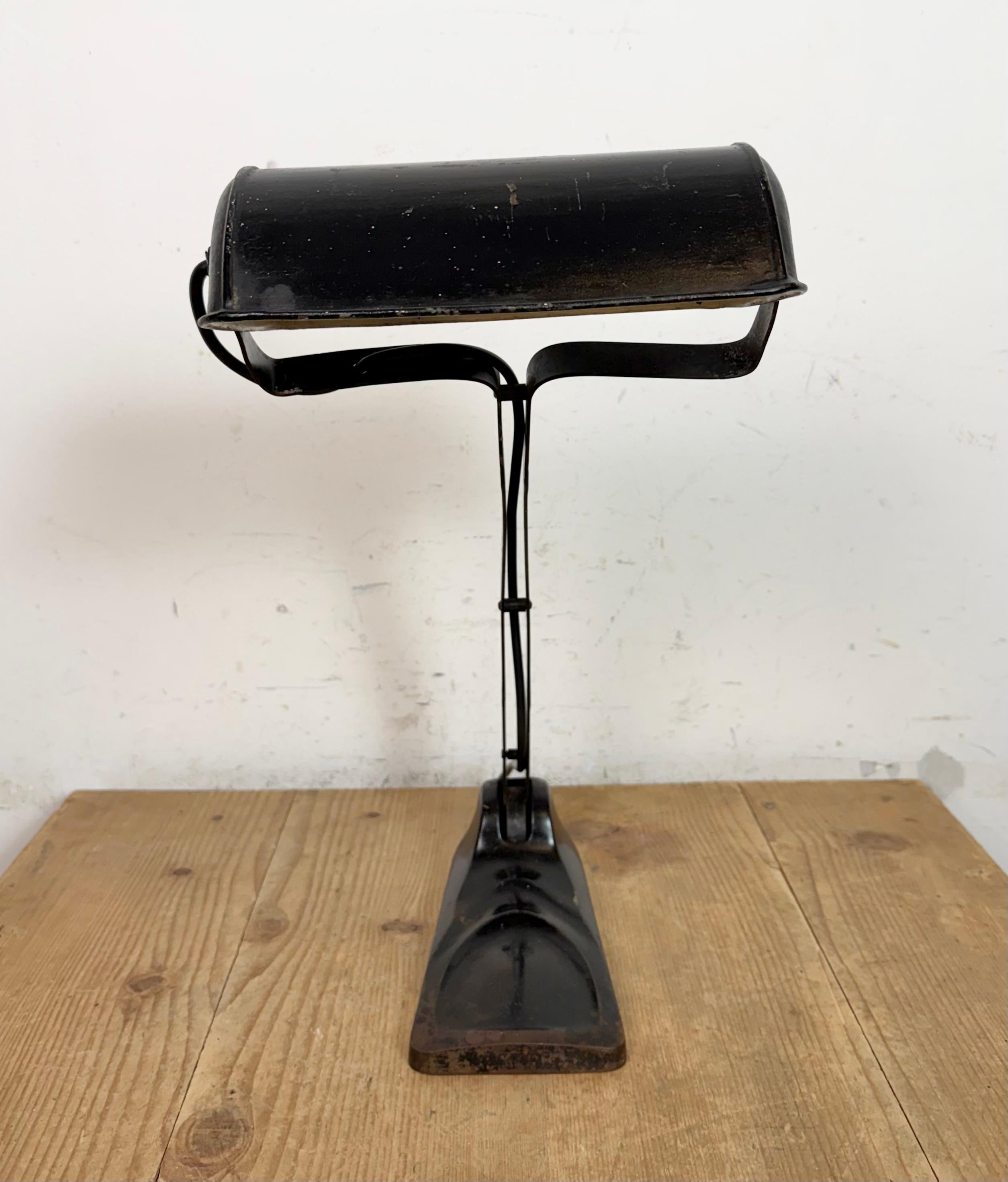 Vintage German Black Bank Lamp, 1930s en venta 2