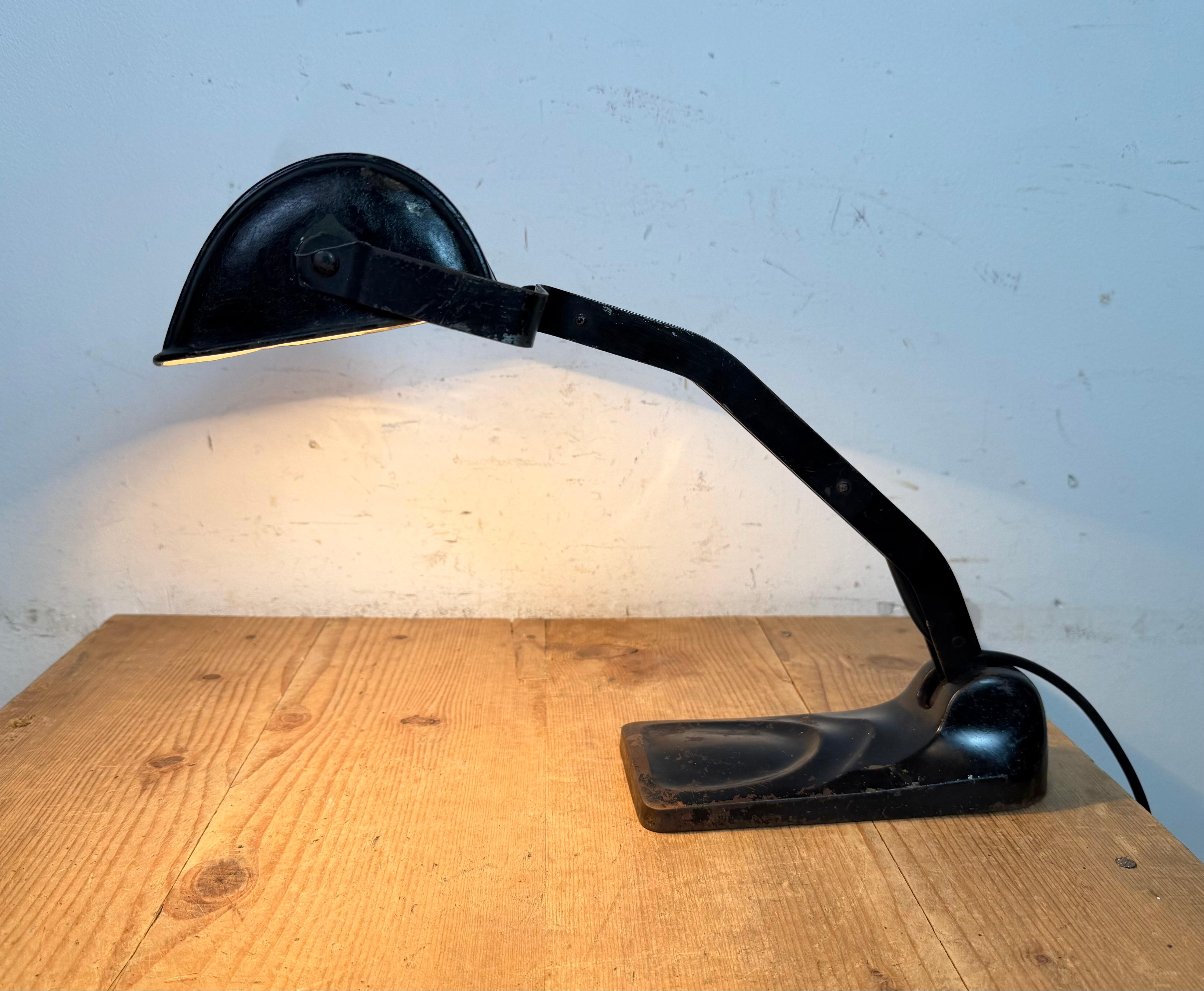 Vintage German Black Bank Lamp, 1930s en venta 9