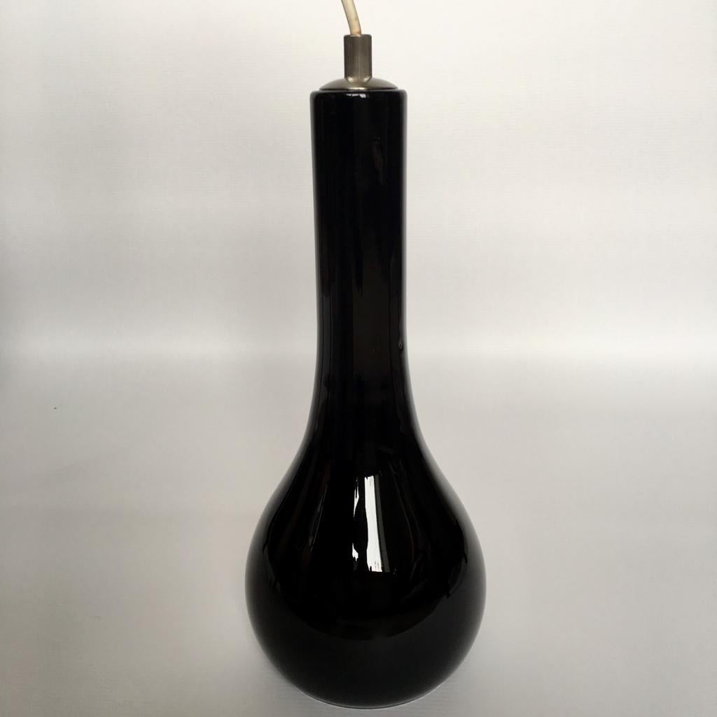 Mid-Century Modern Vintage German Black Glass Pendant Lighting, 1970s