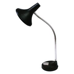 Vintage German Black Metal Gooseneck Desk Lamp from Hillebrand Lighting