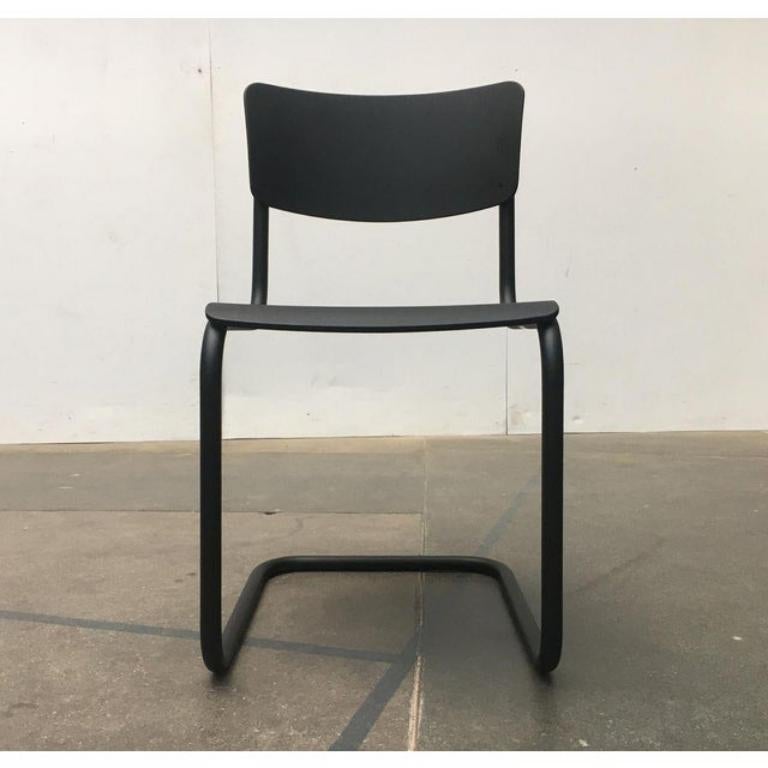 Silla Basculante Alemana Vintage S43 Negra de Mart Stam para Thonet Moderno de mediados de siglo en venta