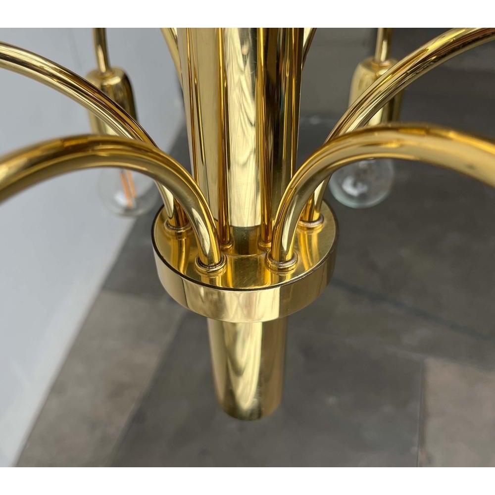 Lampadario tedesco d'ottone vintage di Star Leuchten, anni '70 in vendita 5