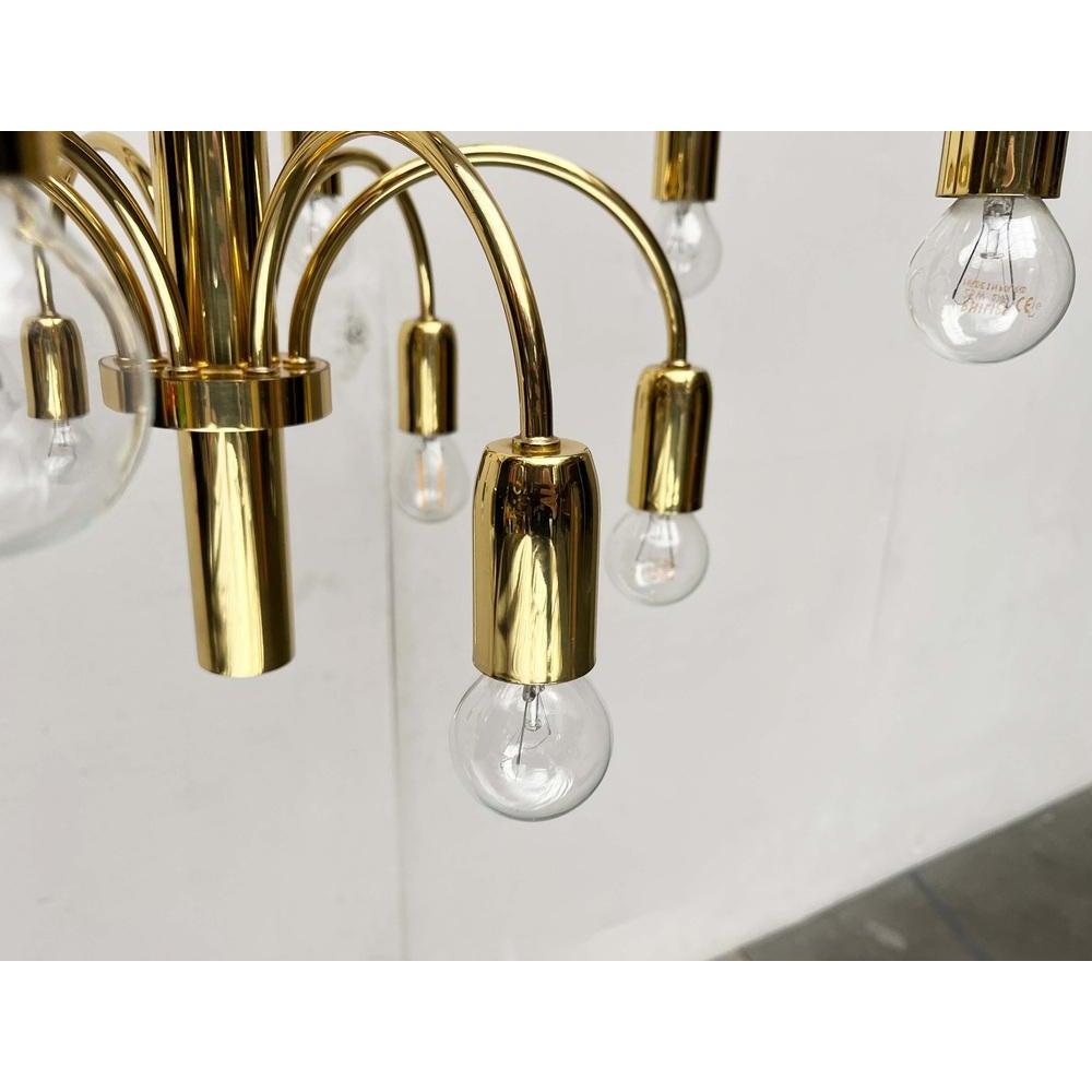 Lampadario tedesco d'ottone vintage di Star Leuchten, anni '70 in vendita 7