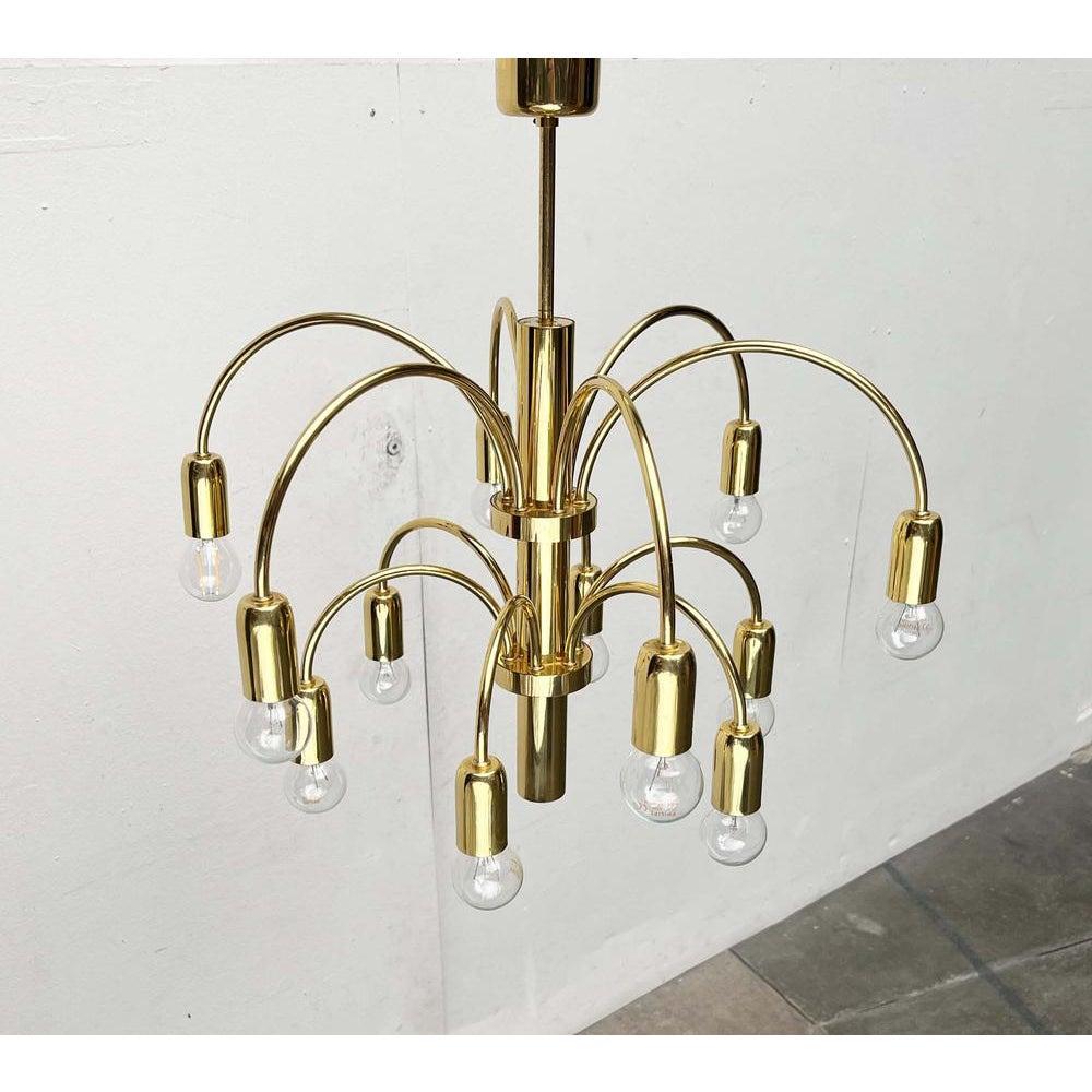 Lampadario tedesco d'ottone vintage di Star Leuchten, anni '70 in vendita 9