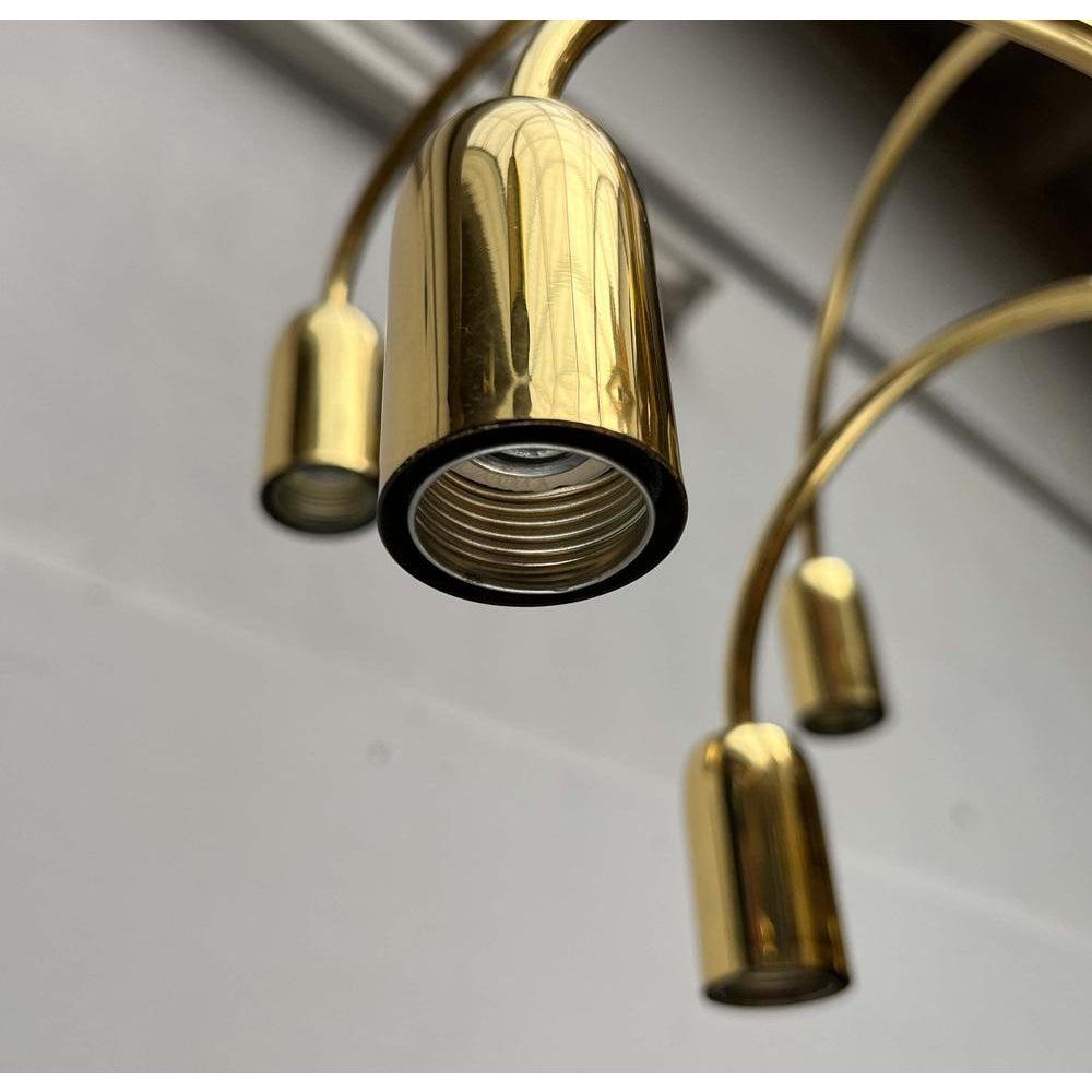 Lampadario tedesco d'ottone vintage di Star Leuchten, anni '70 in vendita 10