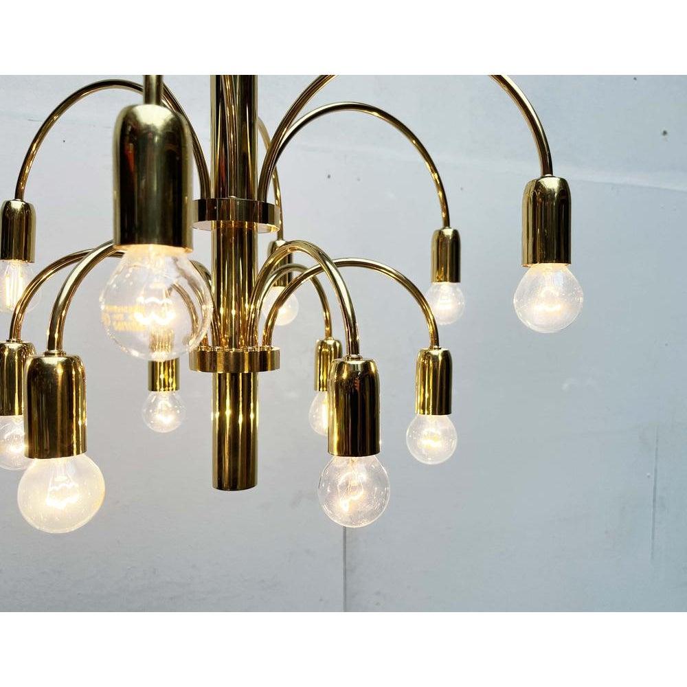 Lampadario tedesco d'ottone vintage di Star Leuchten, anni '70 In condizioni buone in vendita a Hamburg, DE