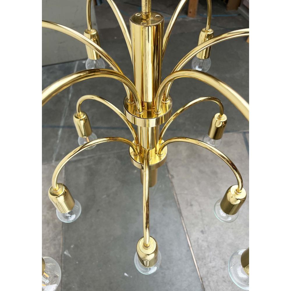 XX secolo Lampadario tedesco d'ottone vintage di Star Leuchten, anni '70 in vendita