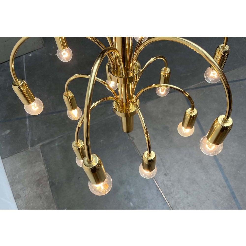 Lampadario tedesco d'ottone vintage di Star Leuchten, anni '70 in vendita 1