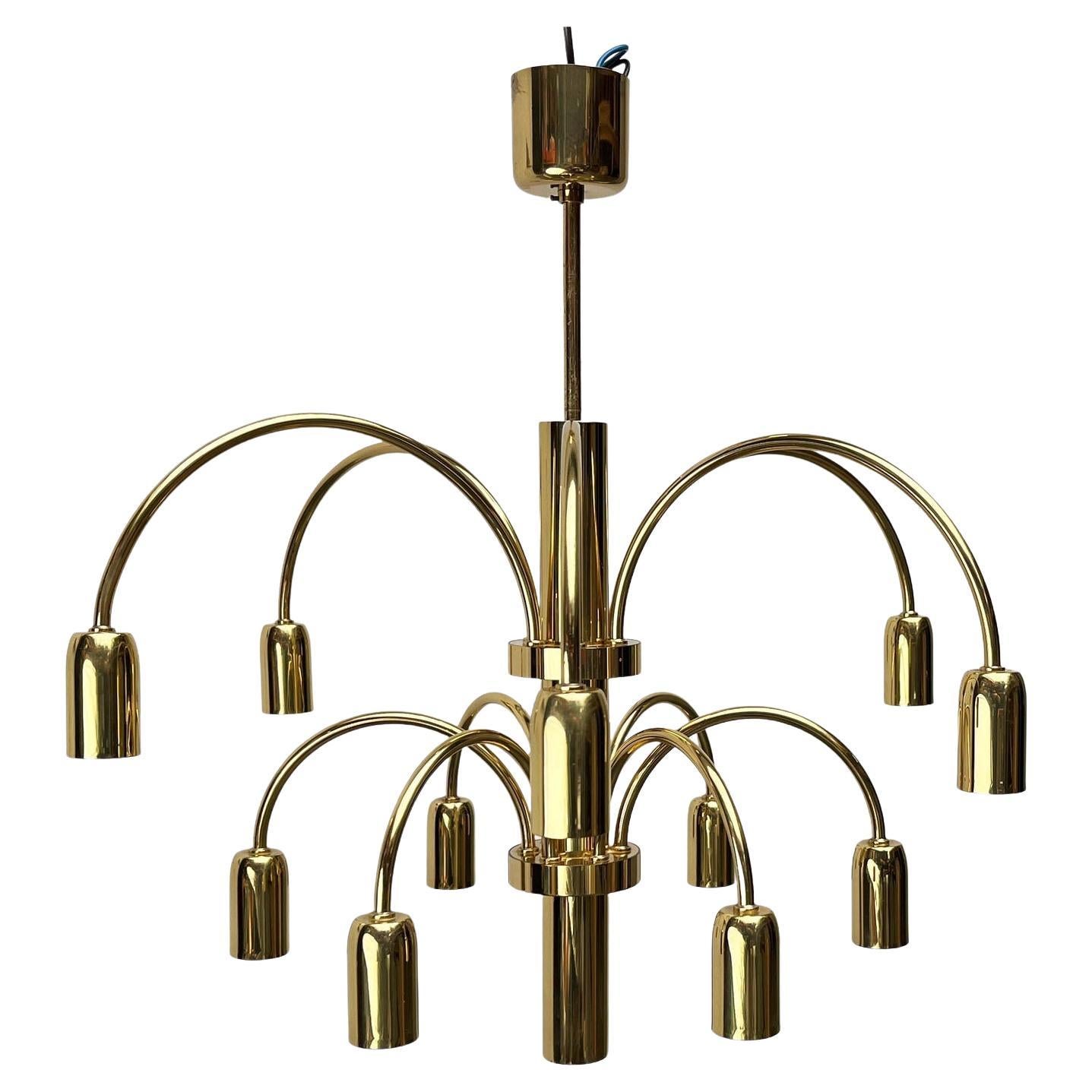 Lampadario tedesco d'ottone vintage di Star Leuchten, anni '70 in vendita