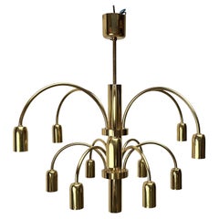 Lampadario tedesco d'ottone vintage di Star Leuchten, anni '70