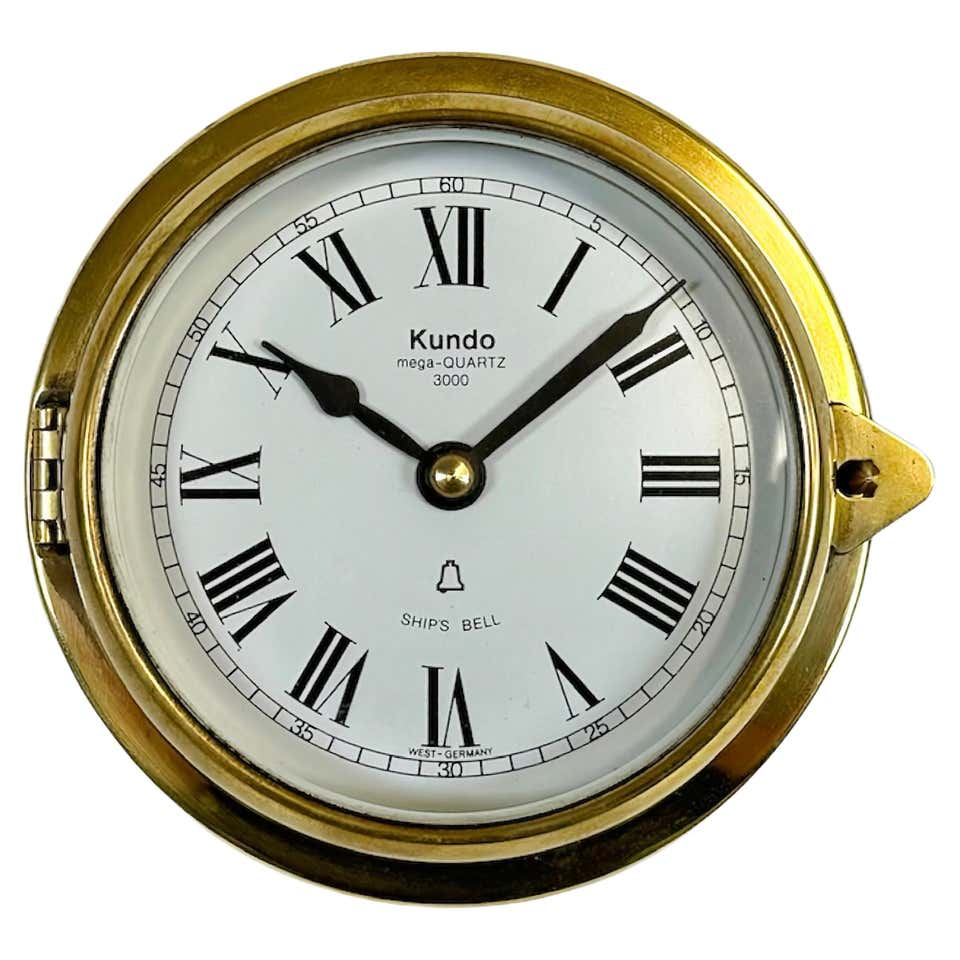 Brass Kundo World Desk Clock, West Germany, 1970 at 1stDibs