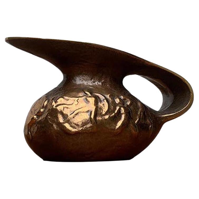 Deutscher brutalistischer Vintage-Bronze-Bronze-ornamentkaraffe aus Gilde, 1970er Jahre