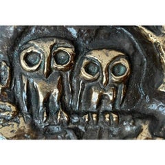 Vintage German Brutalist Bronze Wall Plate with Owl Design from Dalbeck, 1970s
