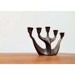 Deutscher brutalistischer Metallkerzenhalter im Vintage-Stil von Dalbeck, 1970er Jahre
