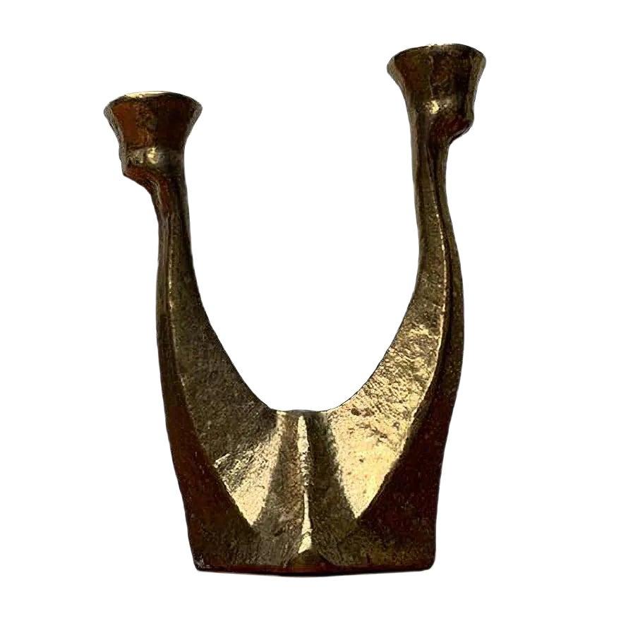 Vintage German Brutalist Metal Candleholder from Dalbeck 1970s