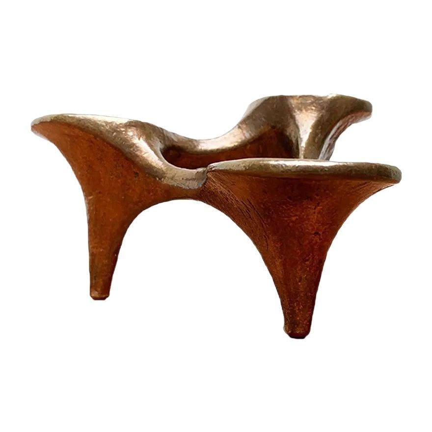 Deutscher brutalistischer Metallkerzenhalter im Vintage-Stil von Harjes, 1970er Jahre