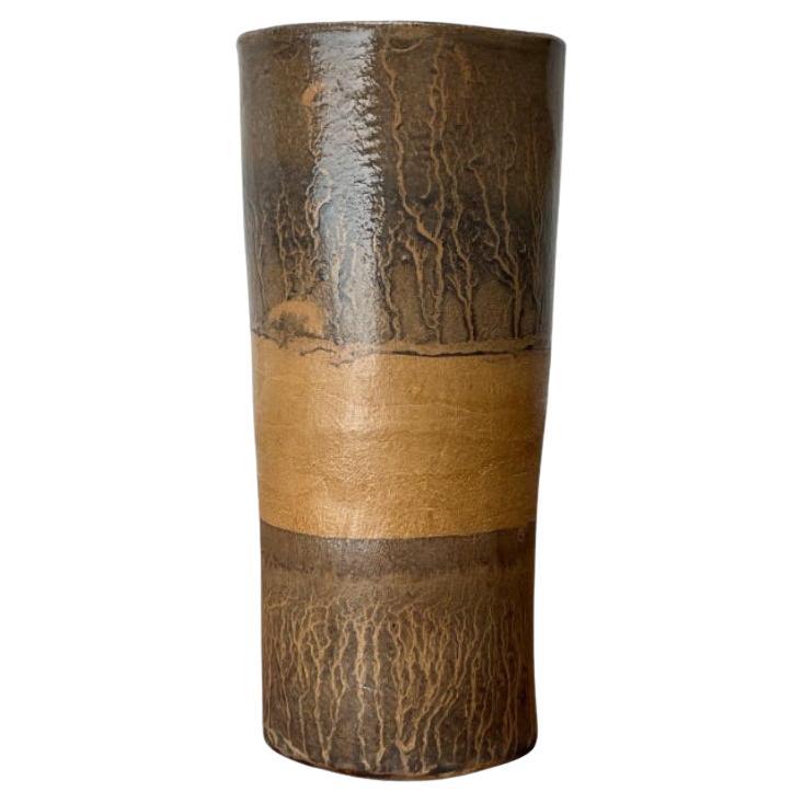 Vaso di Studio Pottery tedesco brutalista d'epoca, 1979