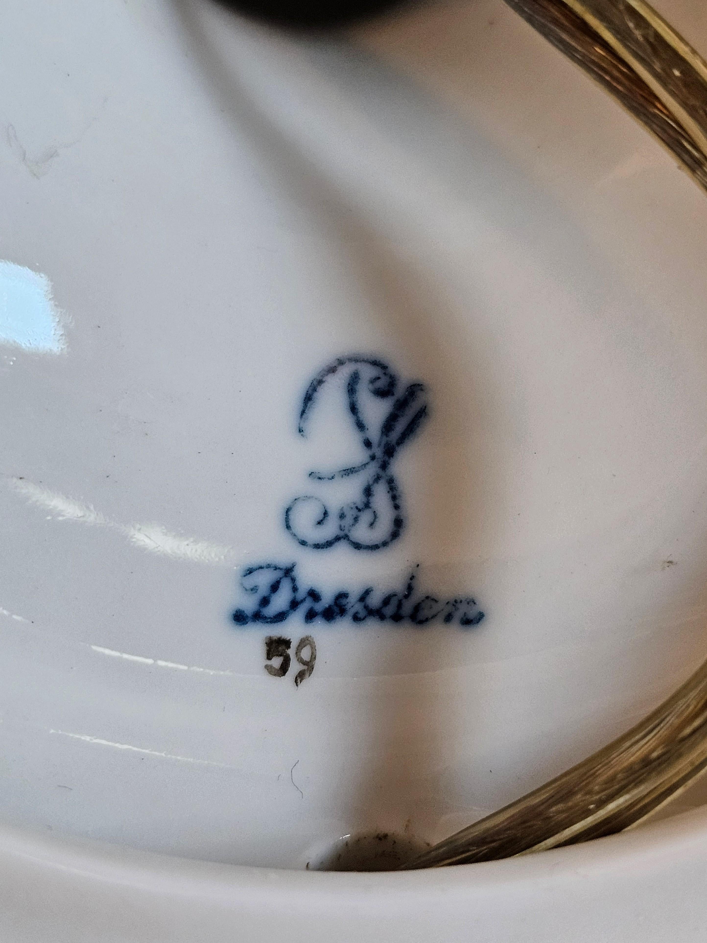 Lampada da tavolo in porcellana di Dresden Porcelain Amphora Vasiform d'epoca Carl Thieme in vendita 9