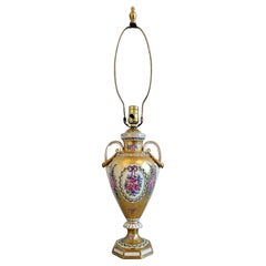 Vintage German Carl Thieme Dresden Porcelain Amphora Vasiform Urn Table Lamp