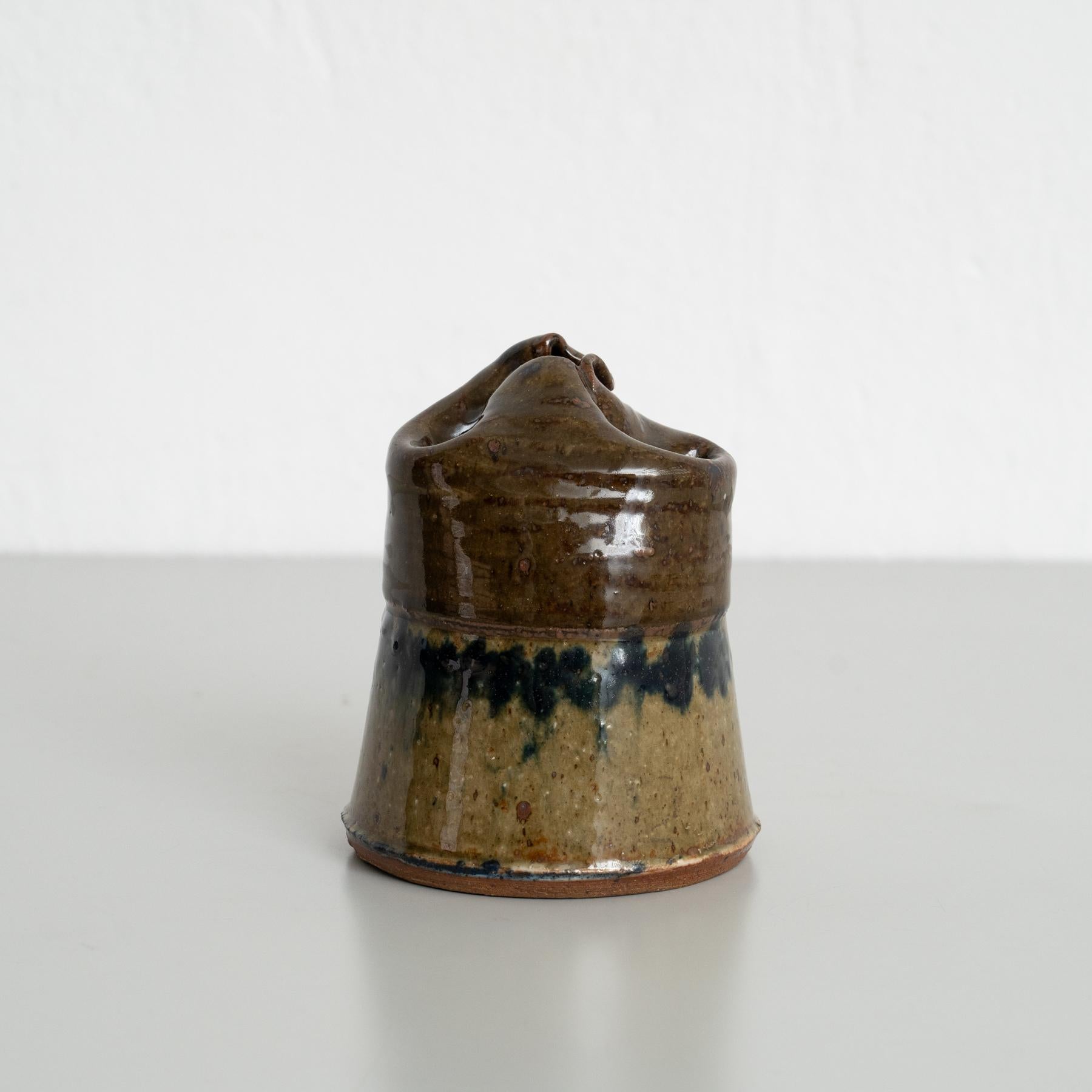 Mid-Century moderno Vaso in ceramica tedesca d'epoca, firmato e datato 1974 in vendita