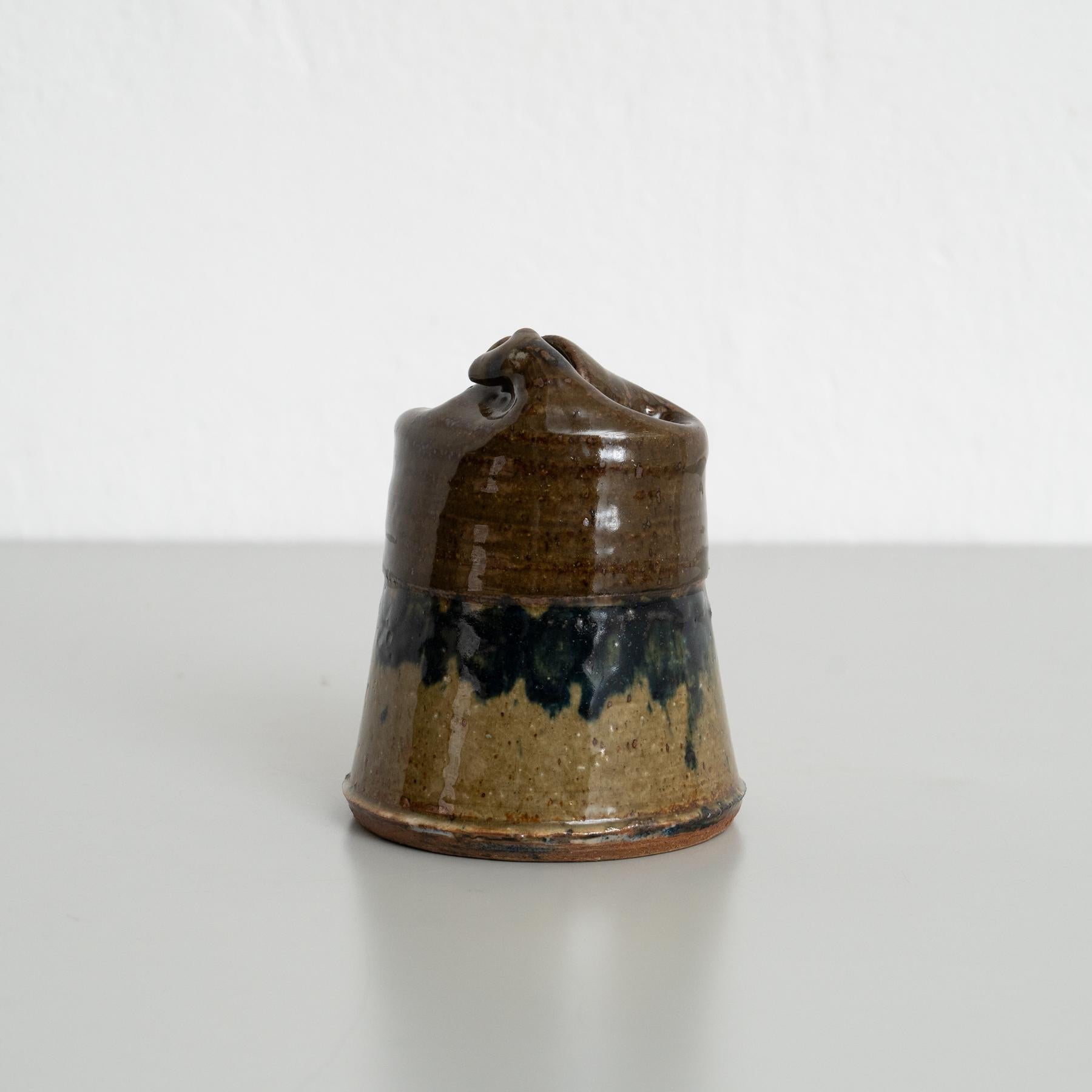 Vaso in ceramica tedesca d'epoca, firmato e datato 1974 In condizioni buone in vendita a Barcelona, ES