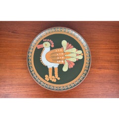 Vintage German Ceramic Wall Plate with Bird Design, 1970s
