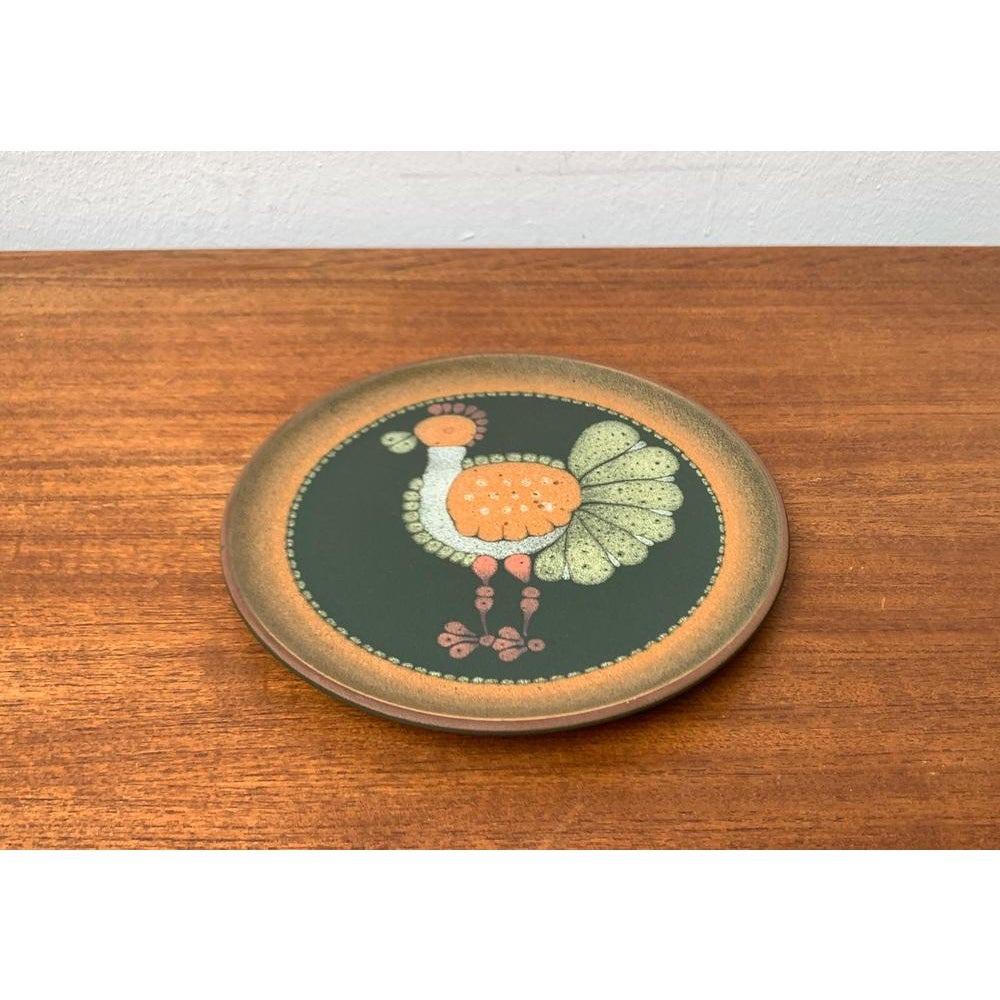 Alter deutscher Keramik-Wandteller mit Vogelmotiv, 1970er Jahre im Angebot 6