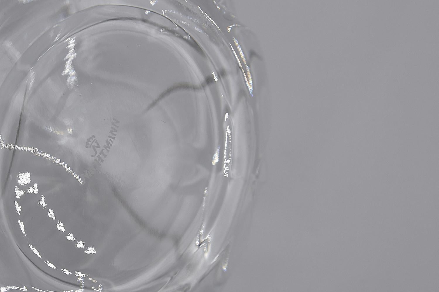 Allemand Vase à boules en cristal transparent allemand d'origine, moderne et élégant, années 1960 en vente