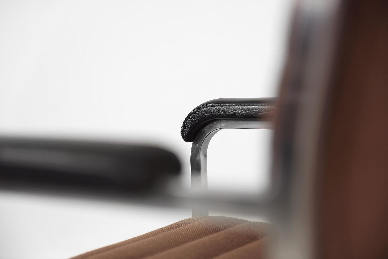 Coppia di sedie da scrivania tedesche vintage in tessuto e alluminio di Fröscher Sitform in vendita 4