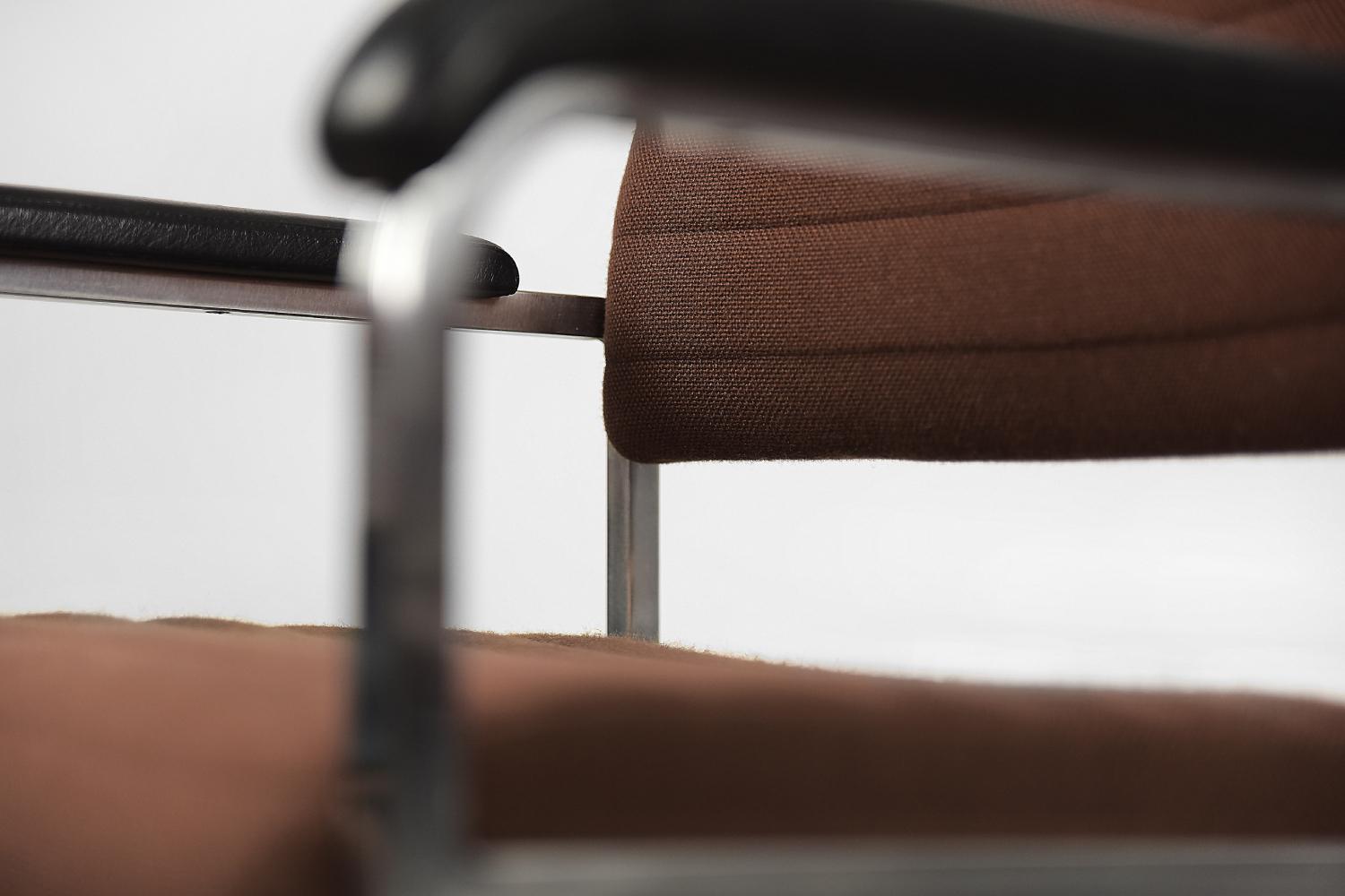 Pair of Vintage German Fabric & Aluminium Desk Chair from Fröscher Sitform For Sale 6