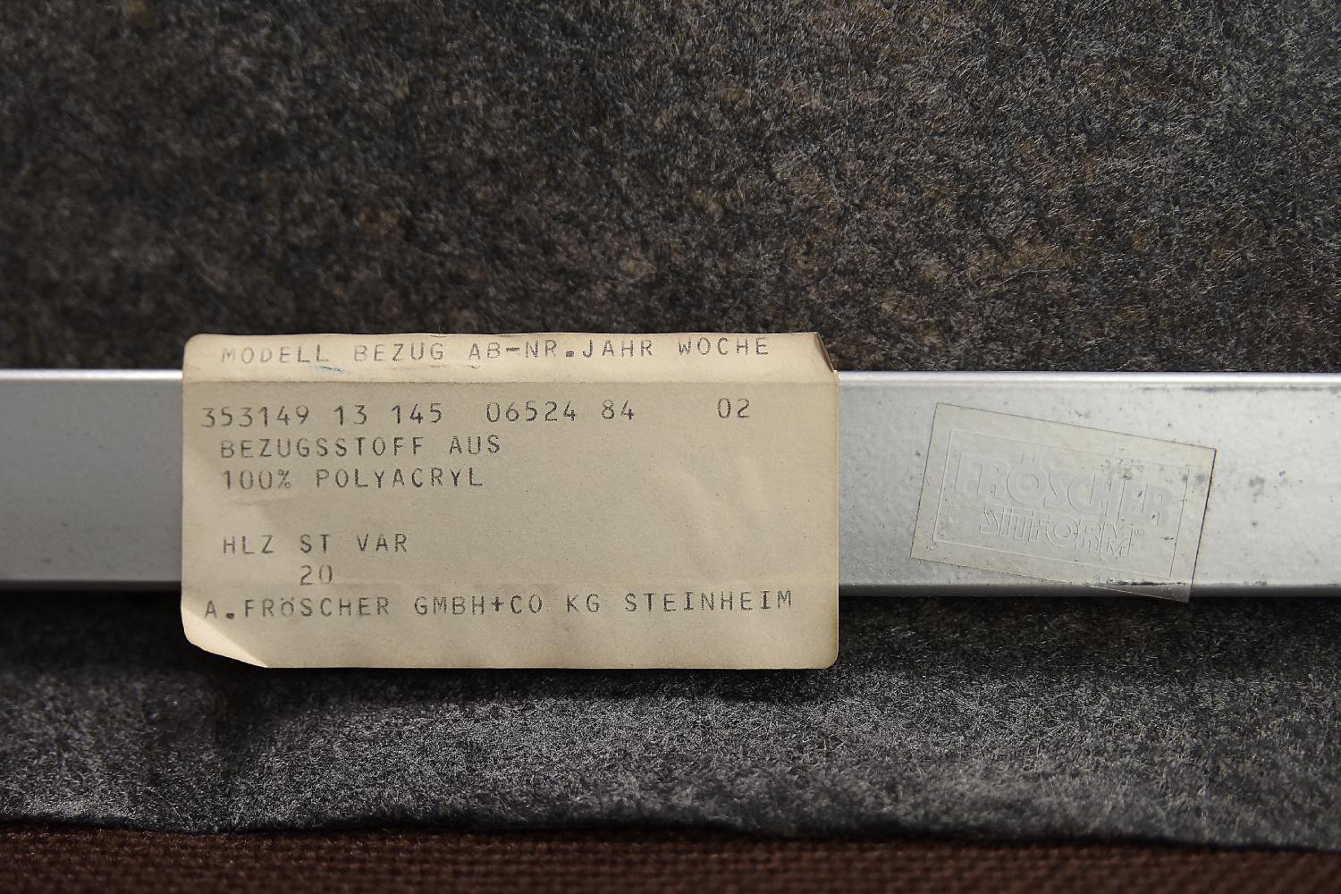 Coppia di sedie da scrivania tedesche vintage in tessuto e alluminio di Fröscher Sitform in vendita 11